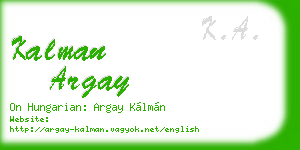 kalman argay business card
